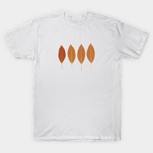 Magnolia leaves pattern orange T-Shirt